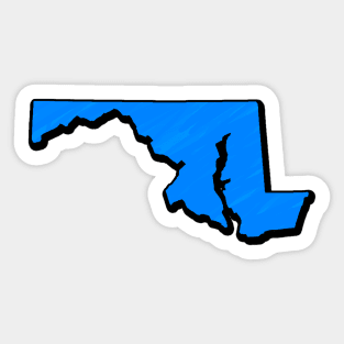 Bright Blue Maryland Outline Sticker